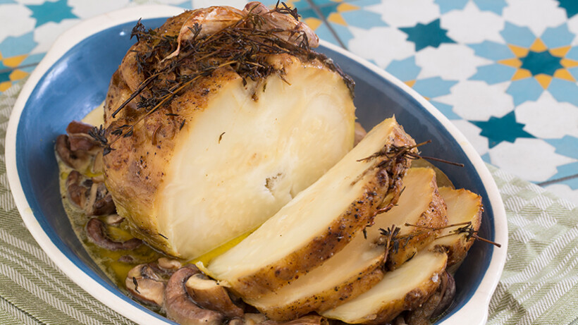 Hele knolselderij uit de oven