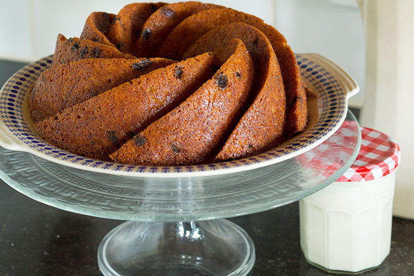 Pompoencake op plateau