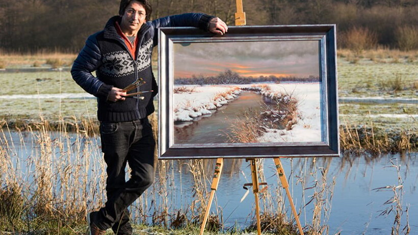 Ahmad Haraji schildert Nederlands landschap in Iraanse kleuren