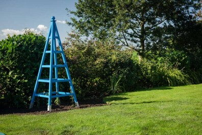 Bouw een trellis in piramidevorm voor de tuin