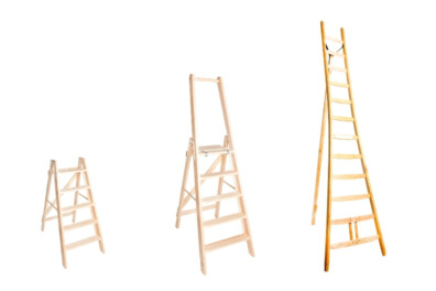 Ouderwetse houten ladders