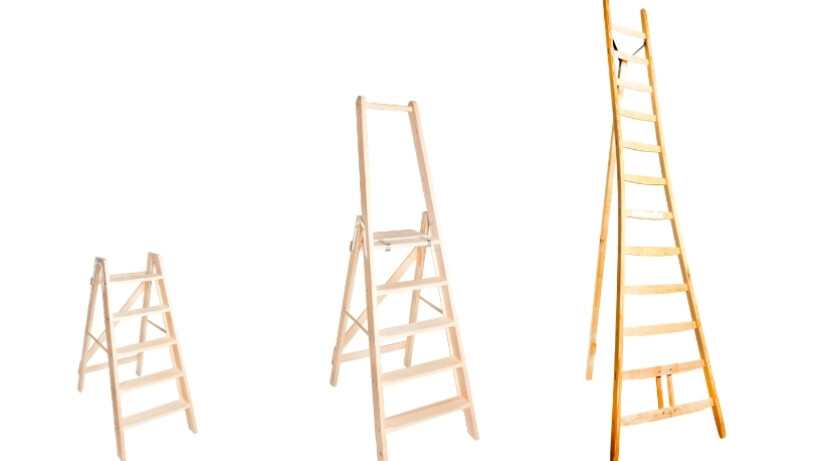 Ouderwetse houten ladders