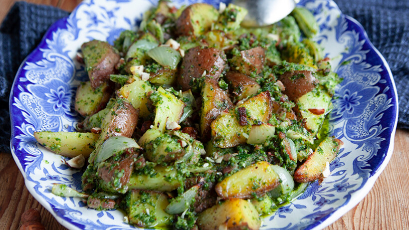 Geroosterde aardappels met boerenkoolpesto