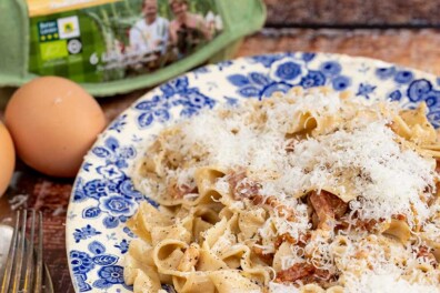 Veluwse tagliatelle carbonara