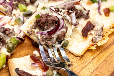 Flammkuchen met ganzengehakt