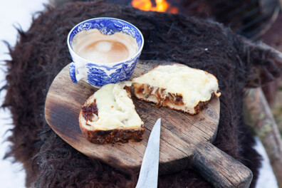 Open tosti met zuurkool