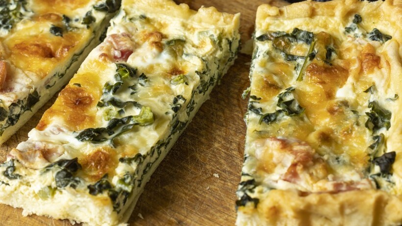 Quiche met palmkool en spek