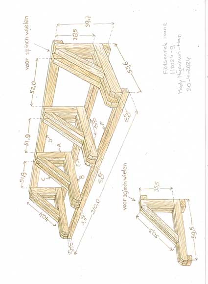 Werktekening fietsenrek 1