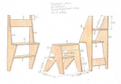 Werktekening trapstoel 1