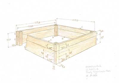 Werktekening moestuinbak