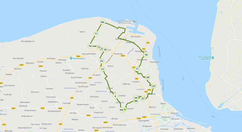 Fietsroute Bocht van Wattum