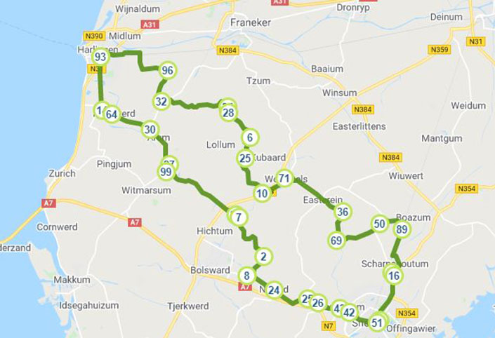 Fietsroute Het verhaal van Grote Pier kaart