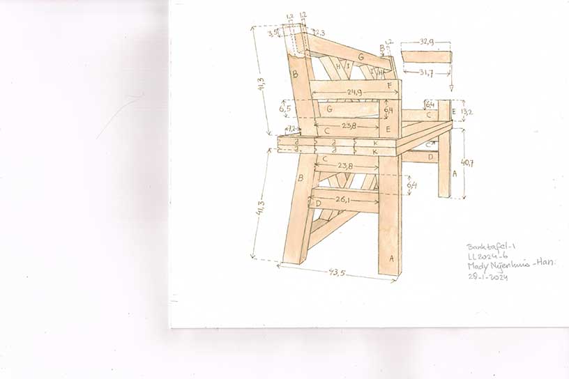 Banktafel werktekening 1