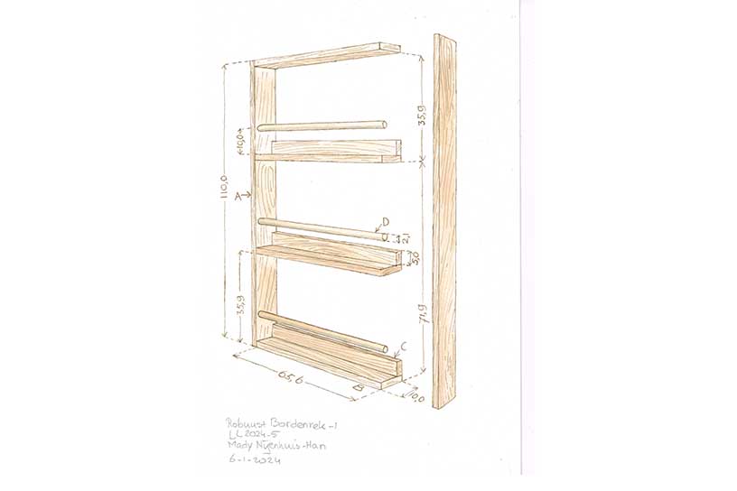 Bordenrek werktekening 1