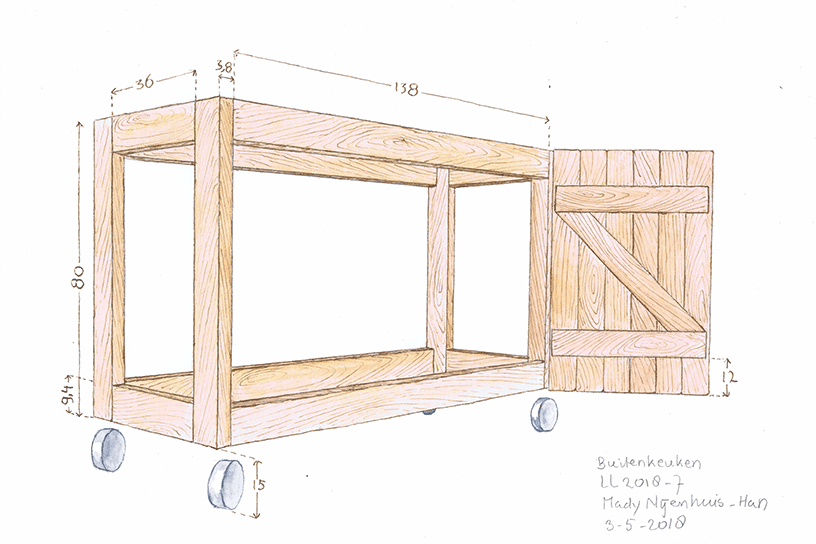 Werktekening buitenkeuken