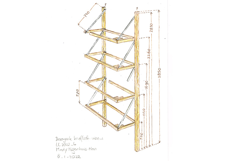 Werktekening 1 oogstdroogrek