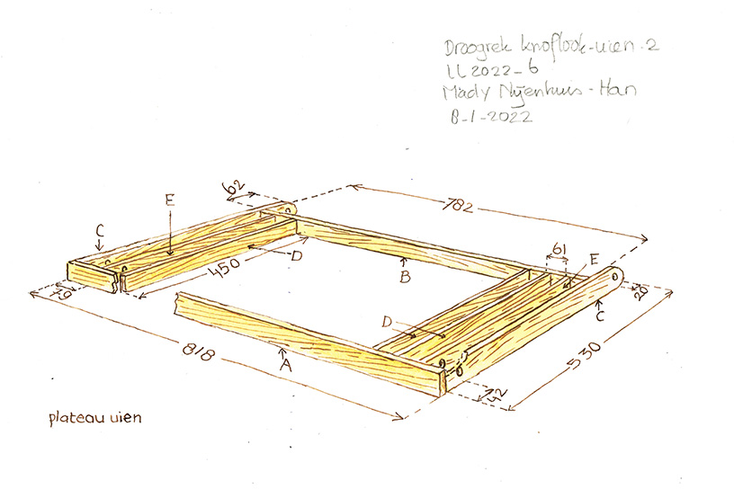 Werktekening 2 oogstdroogrek