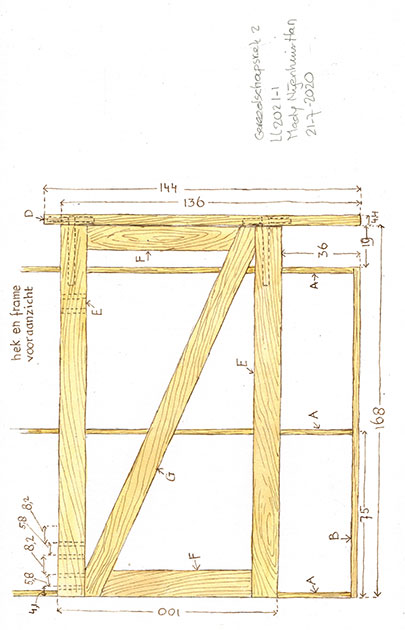 Werktekening gereedschapsrek Landleven