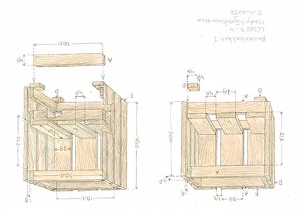 Werktekening van de plantenbak.