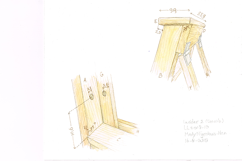 Detailtekening van de trap.