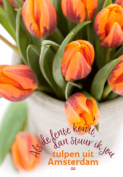 Miniposter: Als de lente komt dan stuur ik jou tulpen uit Amsterdam.