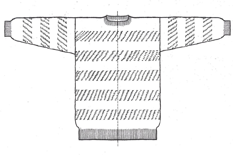 Schets van het patroon van de Elburger visserstrui