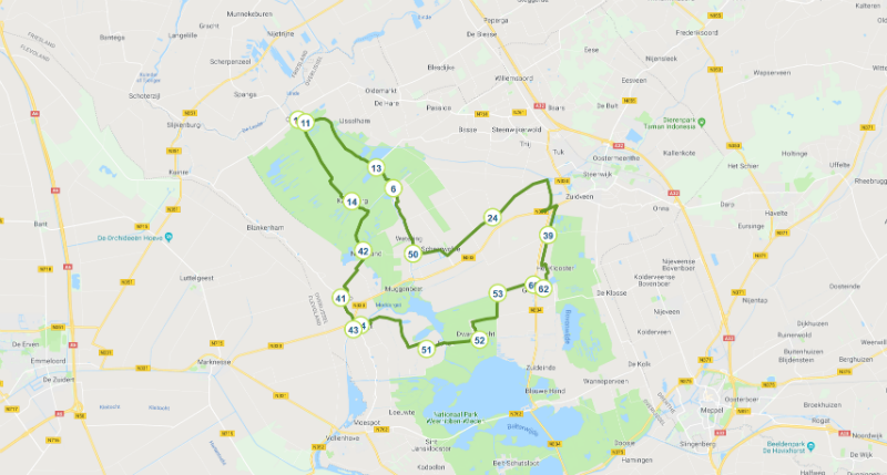 2. Fietsroute Rondje Weerribben-Wieden en Giethoorn - Kaart